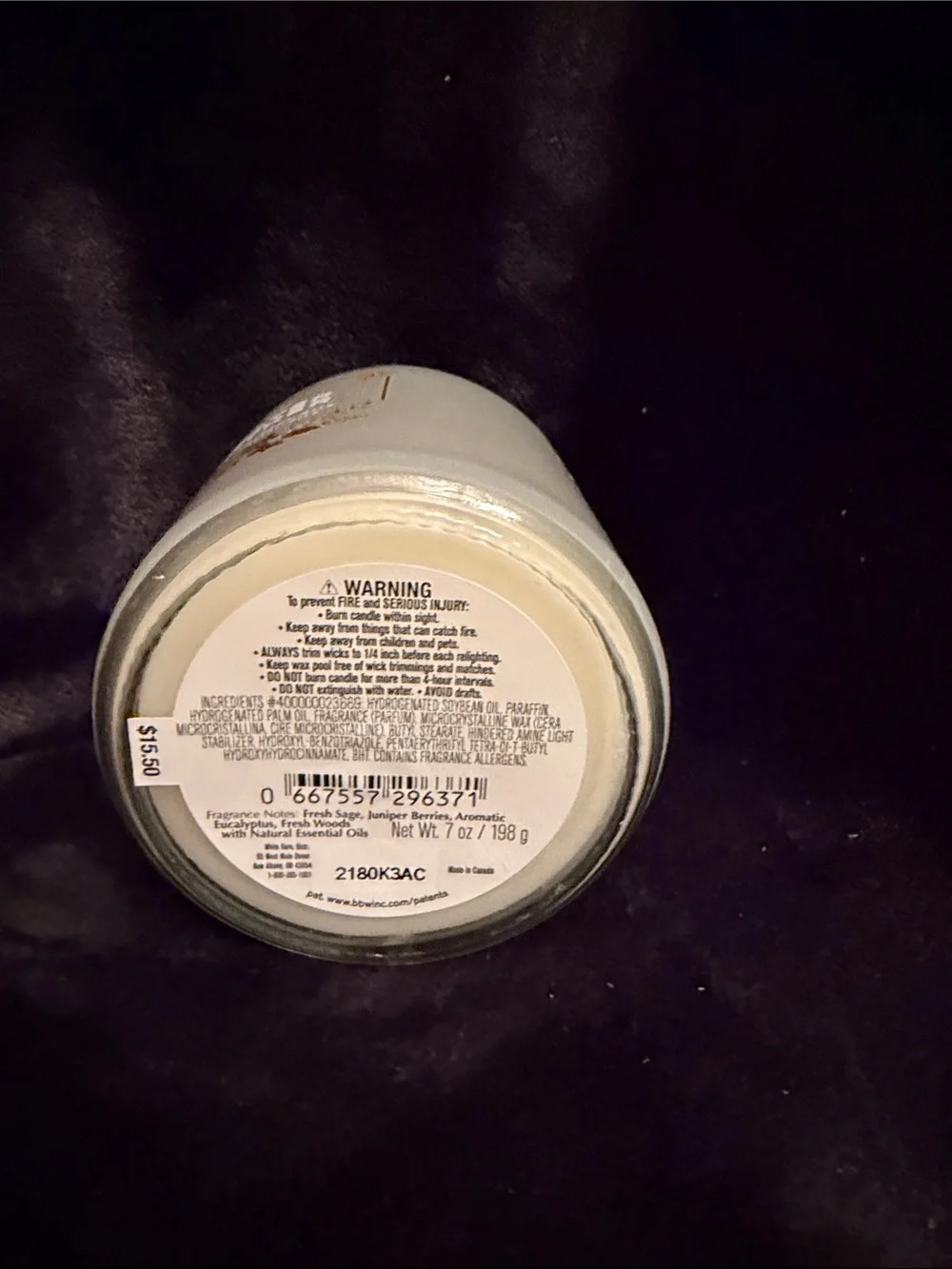 White Barn Sweater Weather Candle - White Jar with Black Lid